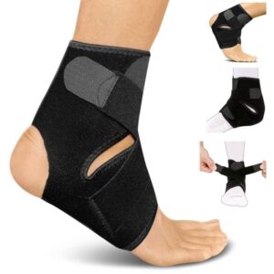 1 Pcs Ankle Support Brace Strap Adjustable Sports Foot Ankle Wrap Black