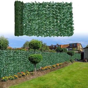 Artificial Leaf Fence Panels Faux Hedge Privacy Fence Screen Greenery for Outdoor Garden Yard Terrace Patio Balcony Decorations