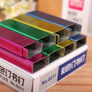 Colorful Stapler Stitching Needle 12mm Stainless Steel Book Staples 1000pcs Office School Supplies